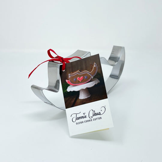Jammie Claus Gingerbread Sleigh Cookie Cutter with Tag