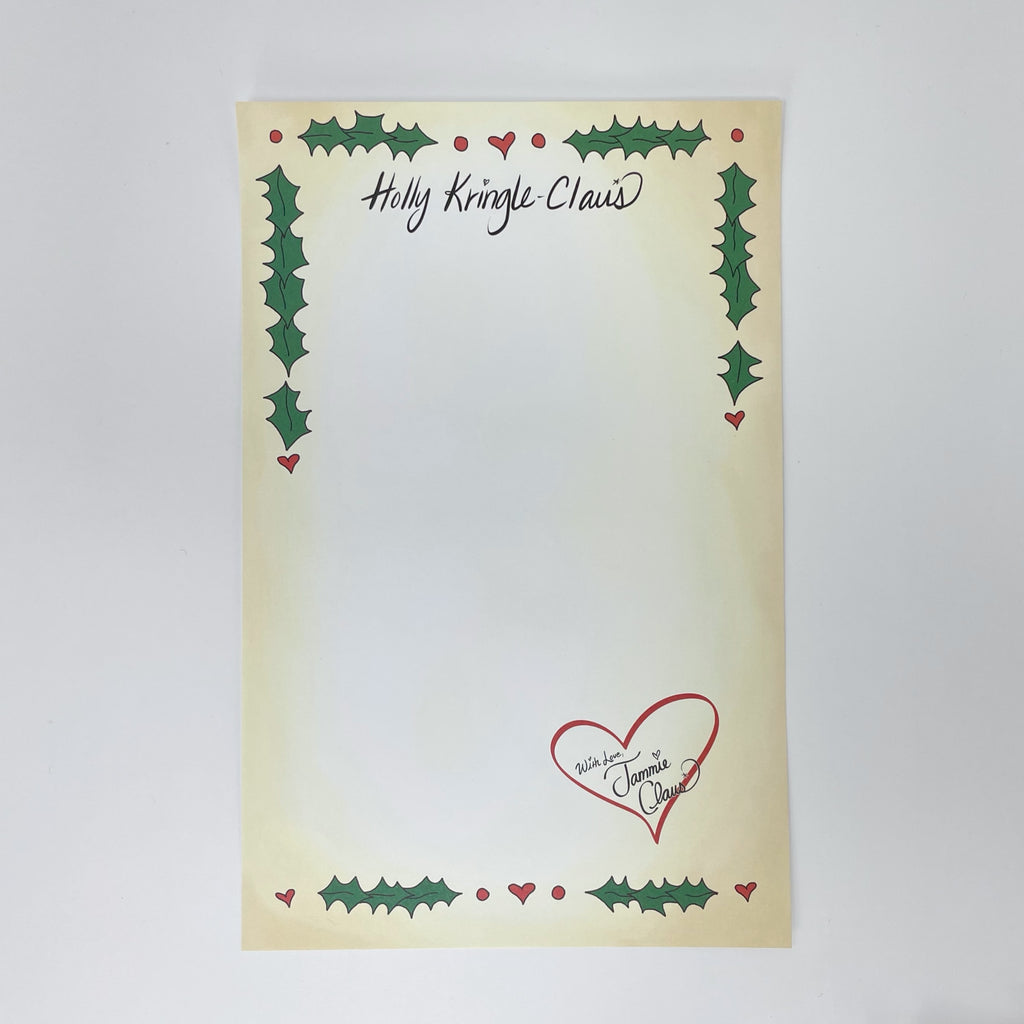 Holly Kringle-Claus single stationary sheet